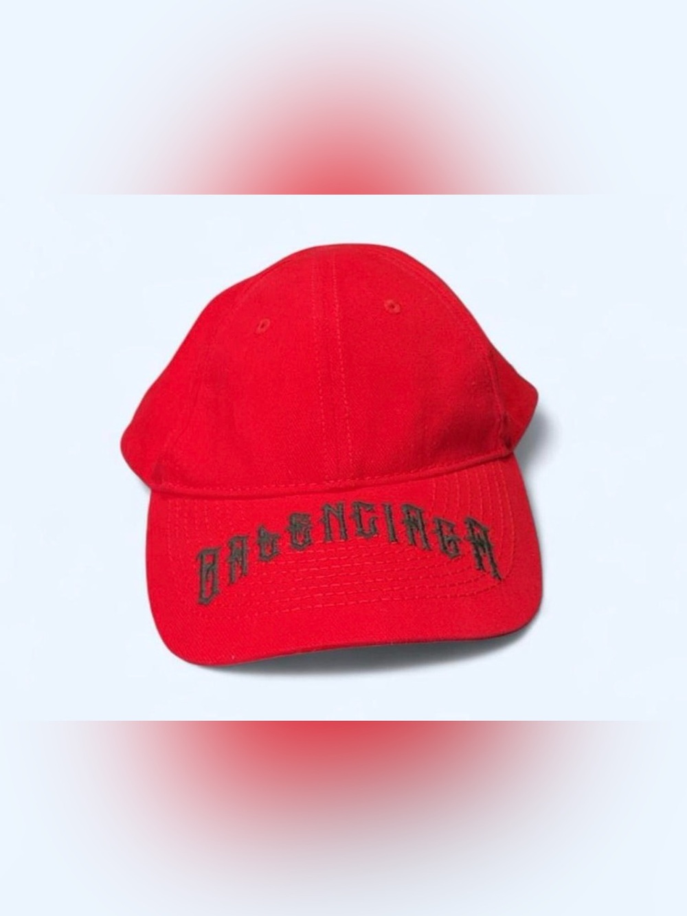 Balenciaga Hat Red Tattoo Print Logo Visor Demna Gvasalia Designer size L 58 Cm